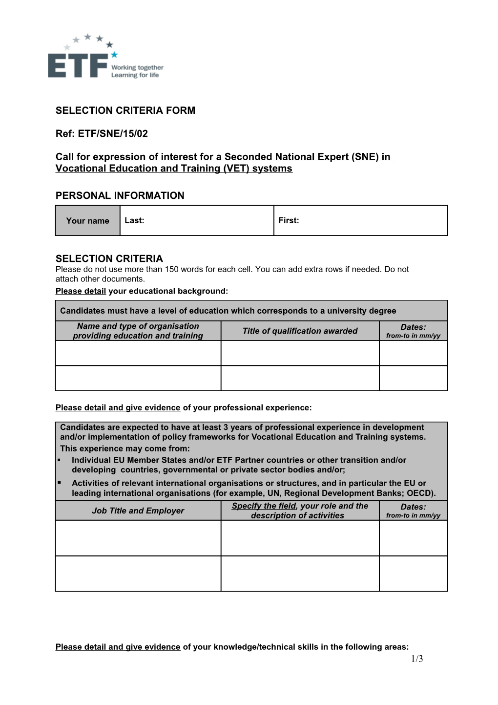 Vacancy N : ETF/IAJM/09/01 s1