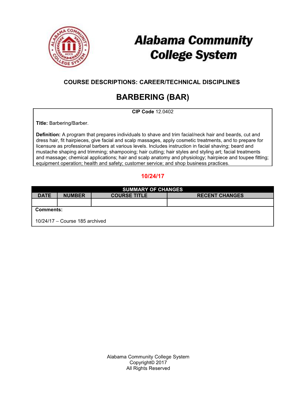 Course Descriptions: Career/Technical Disciplines s3