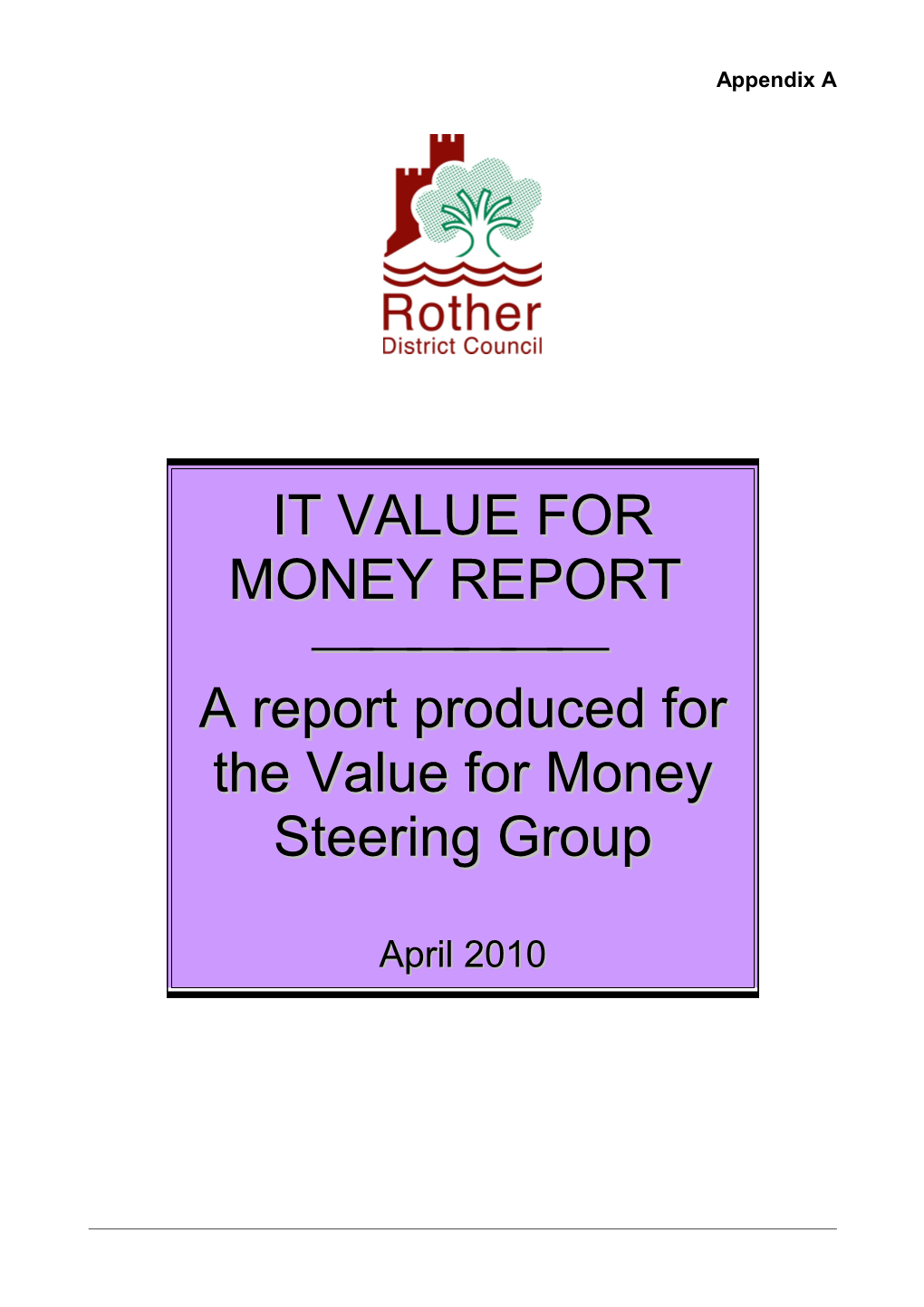 IT Value for Money Report