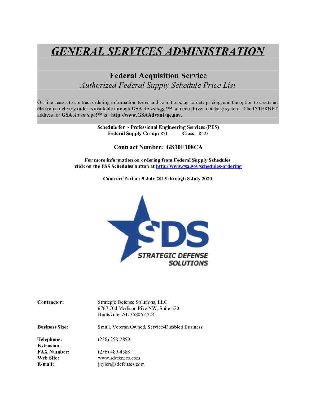 General Services Administration s18