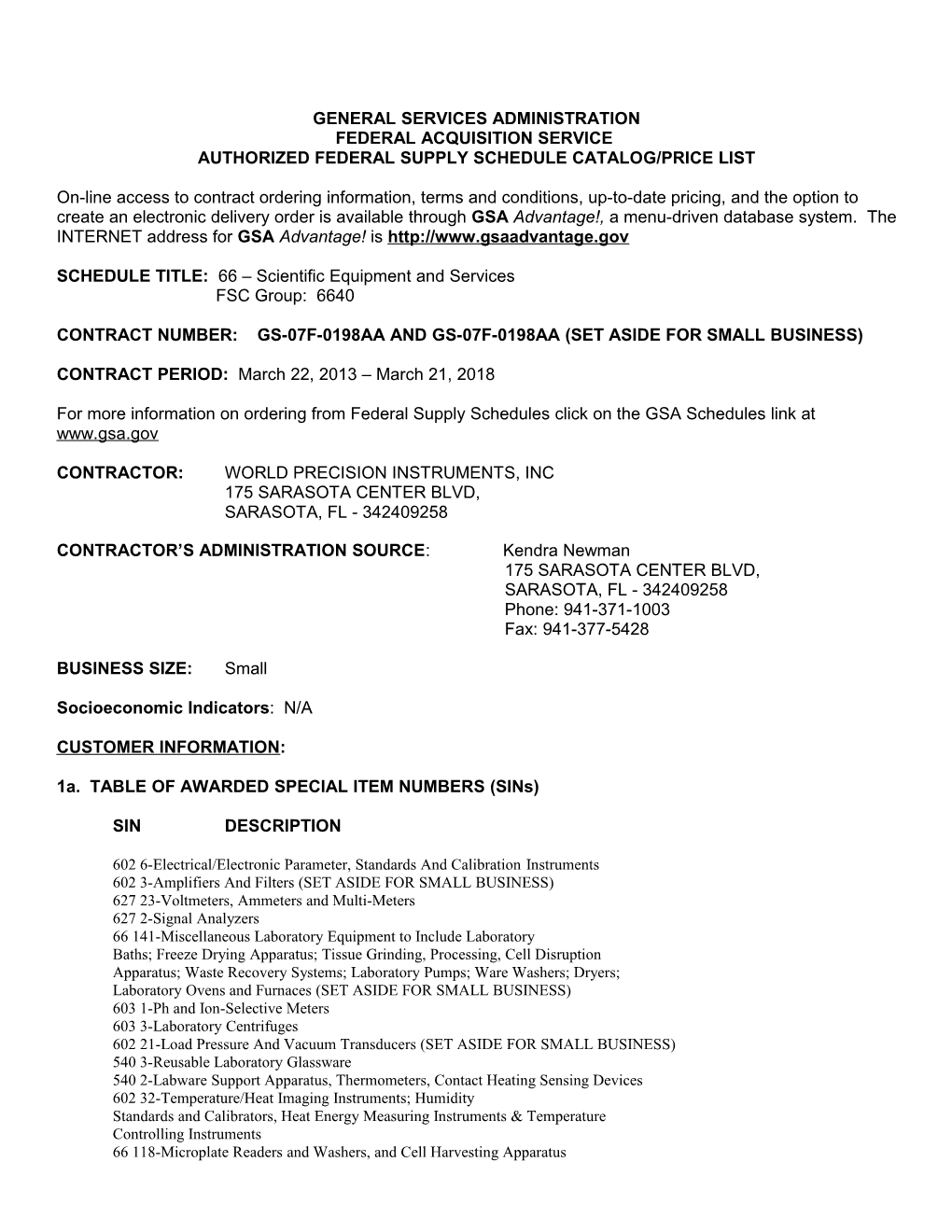 Standard Form 1449, Contract for Commercial Items (Cont D) Page 1A s4