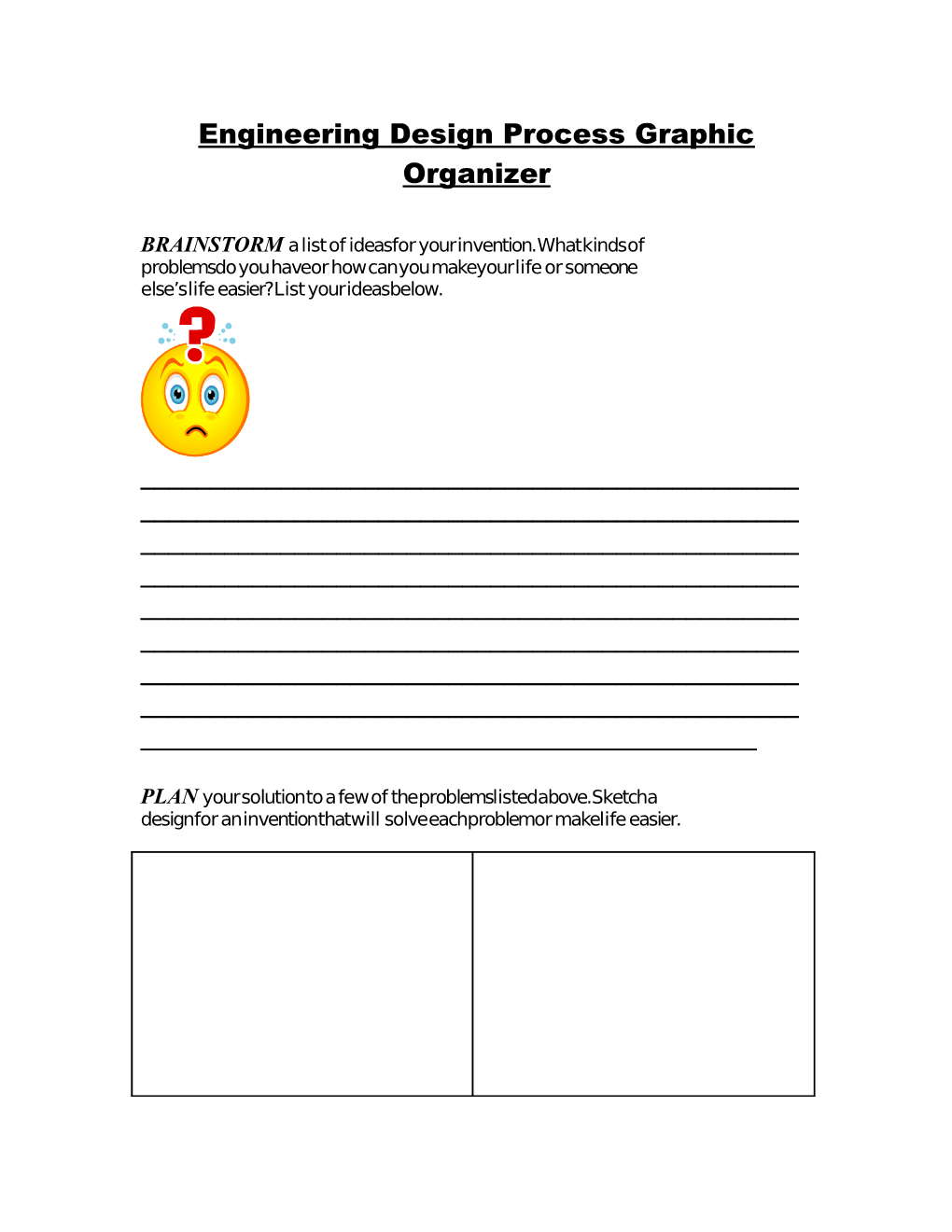 Engineering Design Process Graphic Organizer