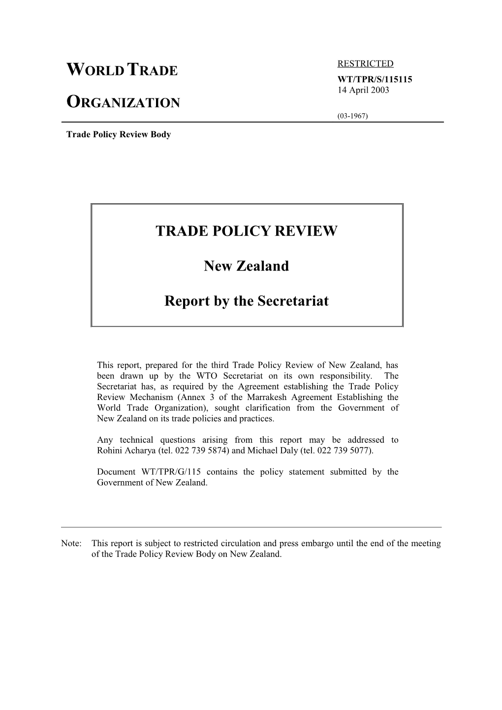 (2) Trade and Investment Policy Framework Vii s1