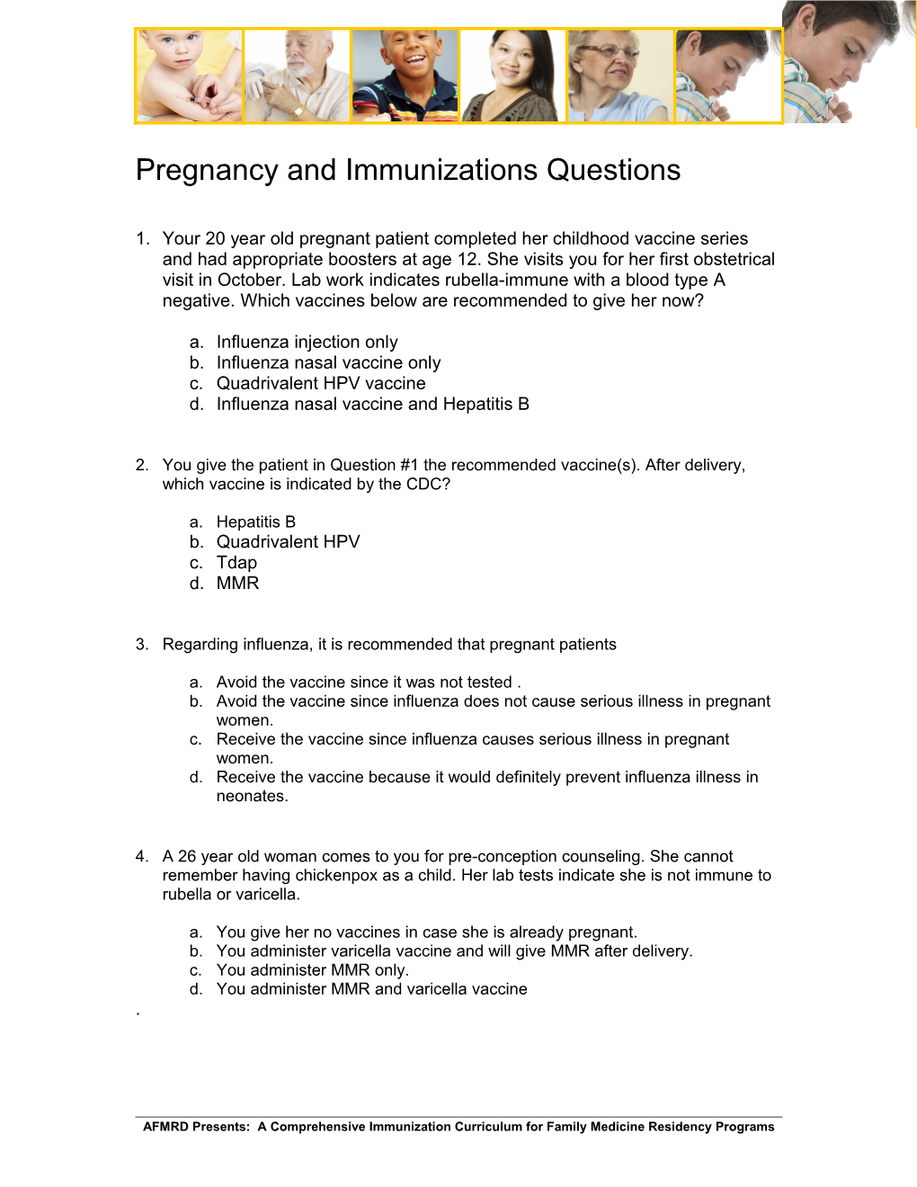 Exam Pregnancy And Immunizations