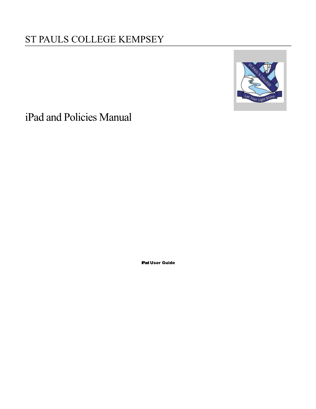 Ipad and Policies Manual