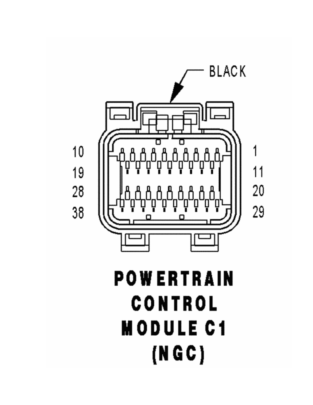 Powertrain Control Module C1 (Ngc) - Black 38 Way