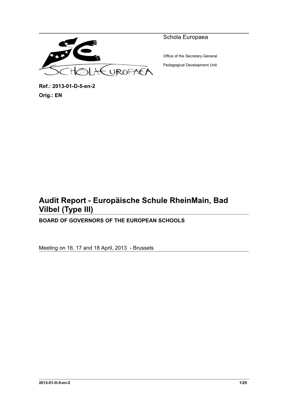 Audit Report - Europäische Schule Rheinmain, Bad Vilbel (Type III)