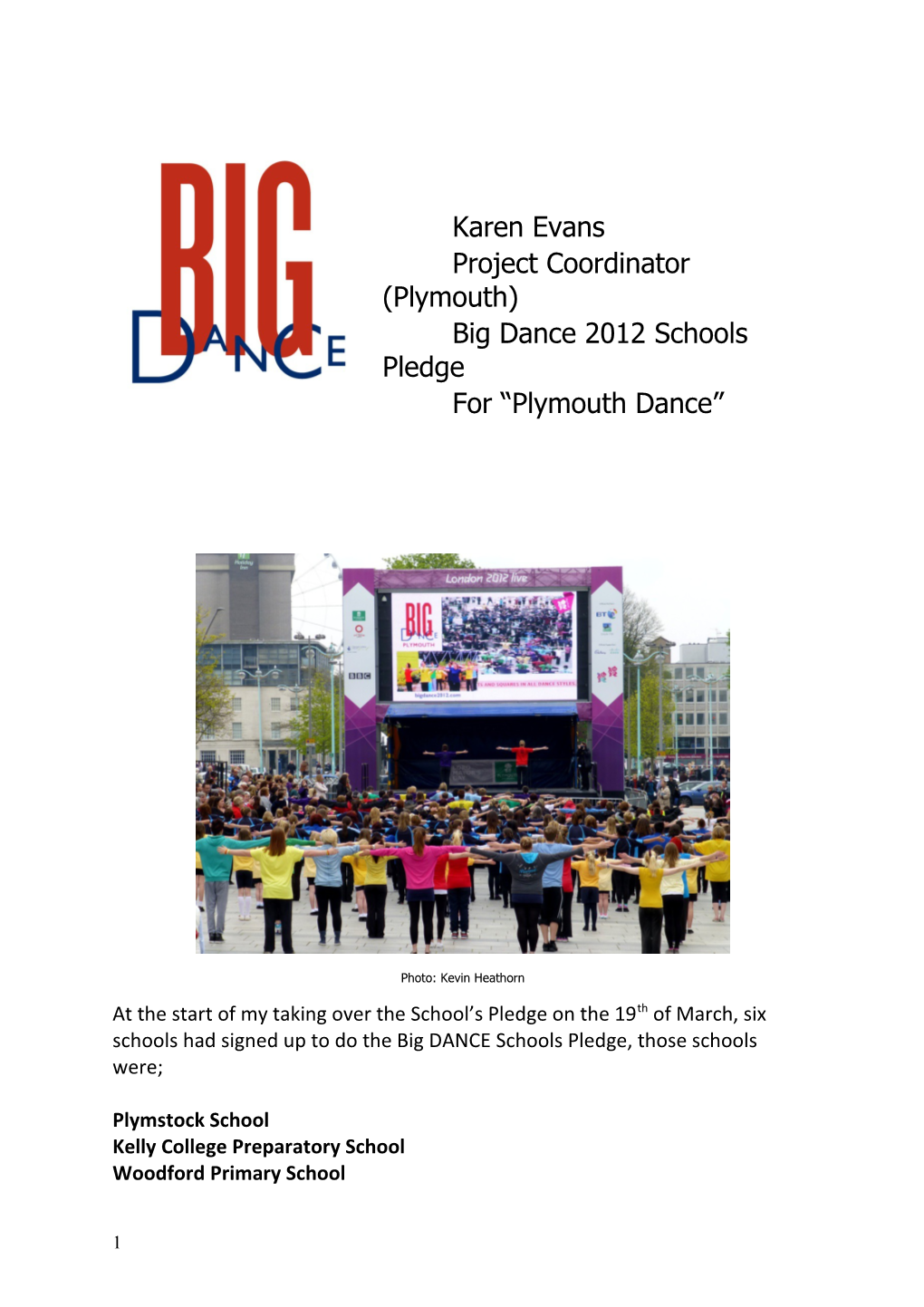 Big Dance 2012 Schools Pledge