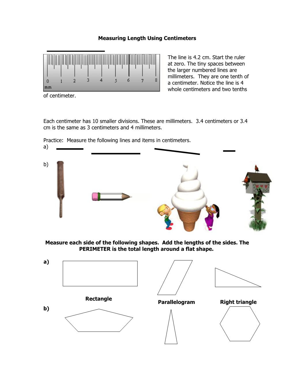 Measuring Length Using Centimeters