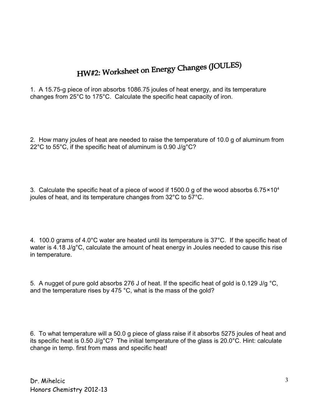 Homework #1: Energy Conversions s1