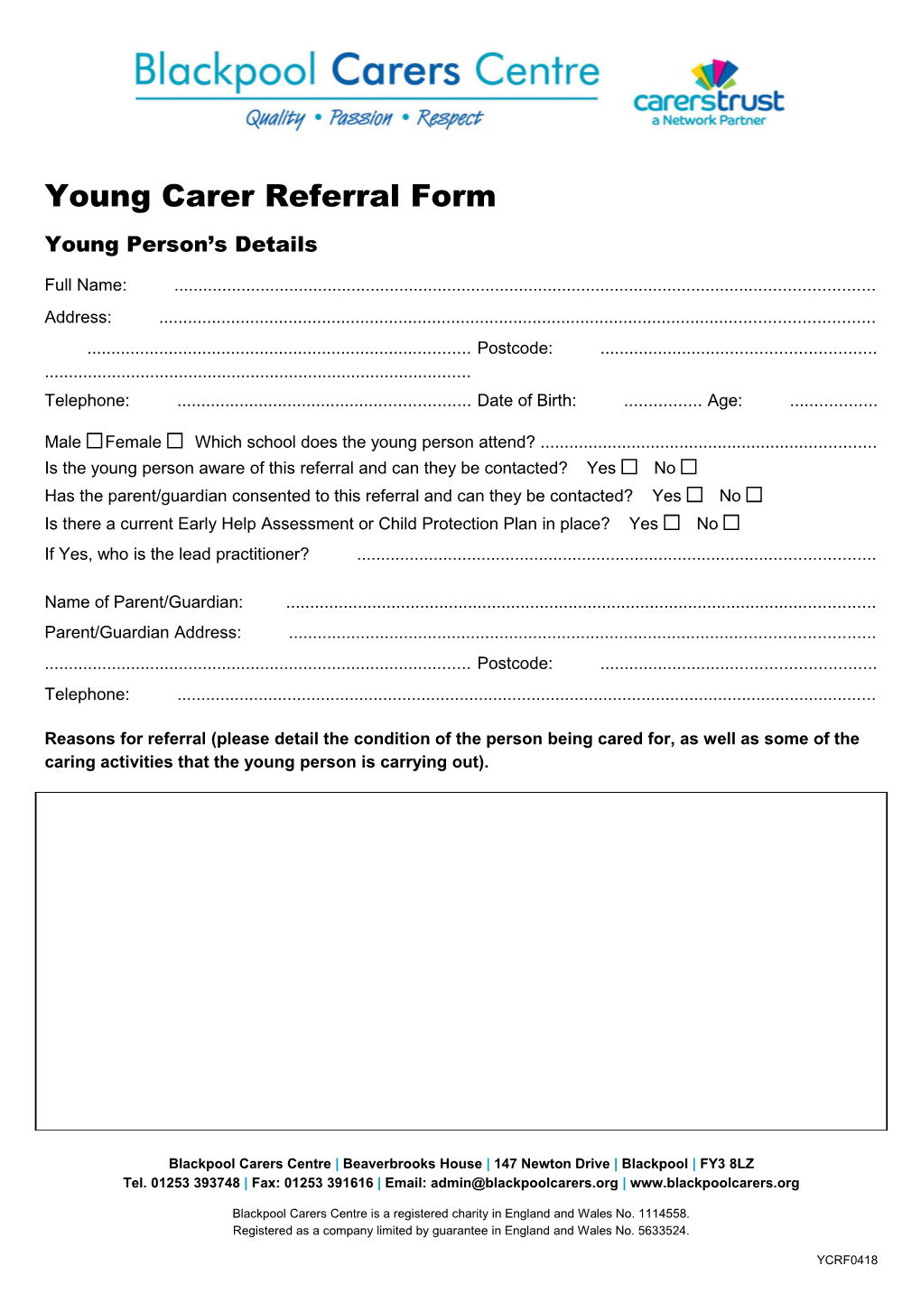 Young Carer Referral Form