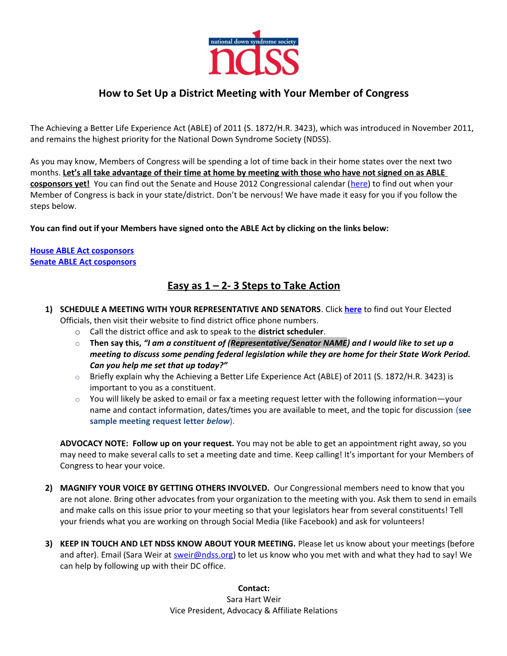 How to Set up a District Meeting with Your Member of Congress