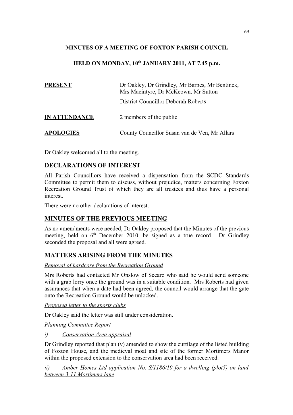 Minutes of a Meeting of Foxton Parish Council s2