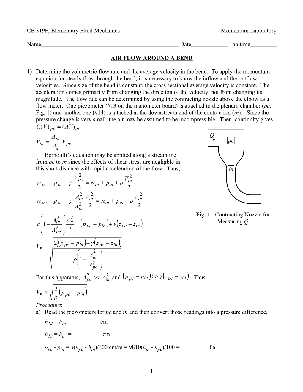 CE 319F, Elementary Fluid Mechanics