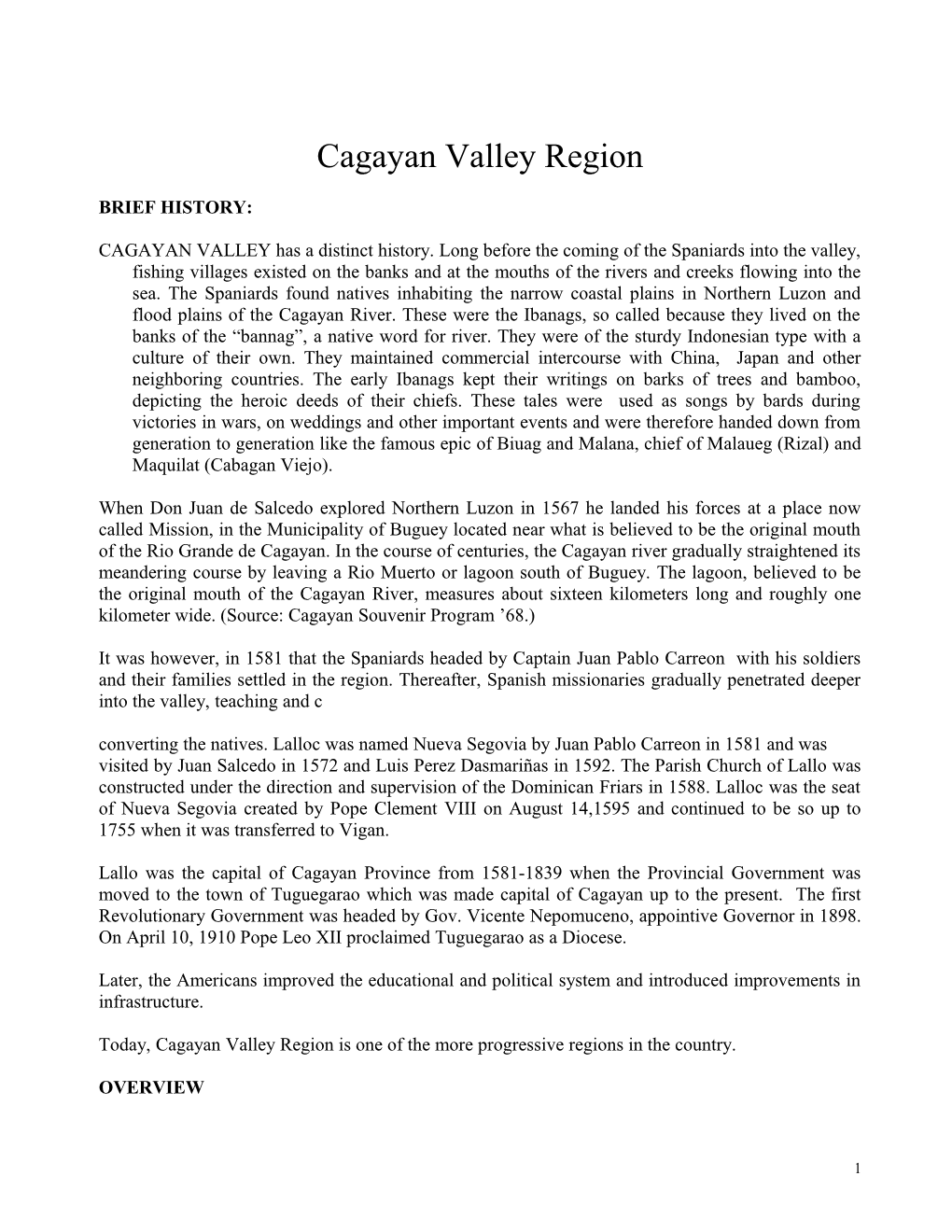 Cagayan Valley Region