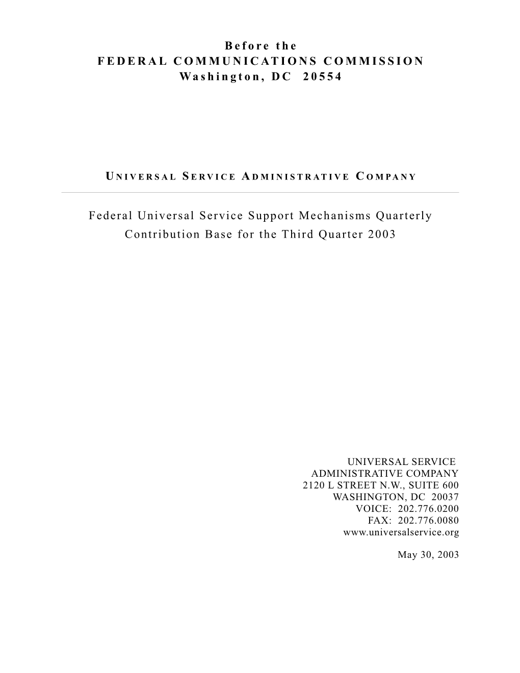 3Q2002 Contribution Base Filing