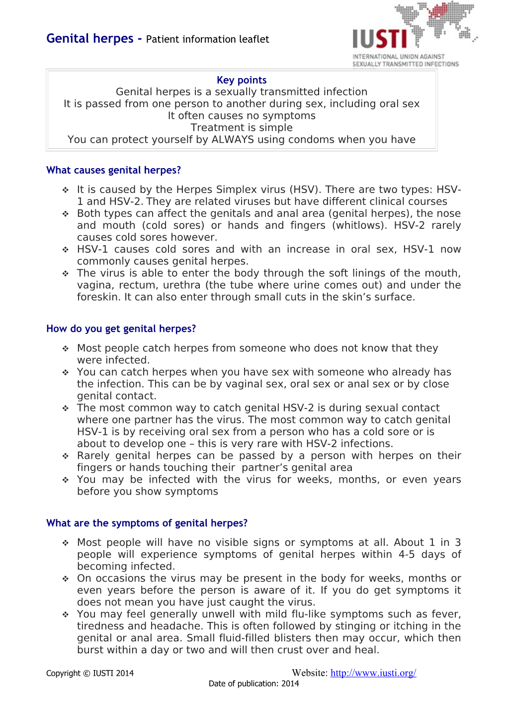 Genital Herpes - Patient Information Leaflet