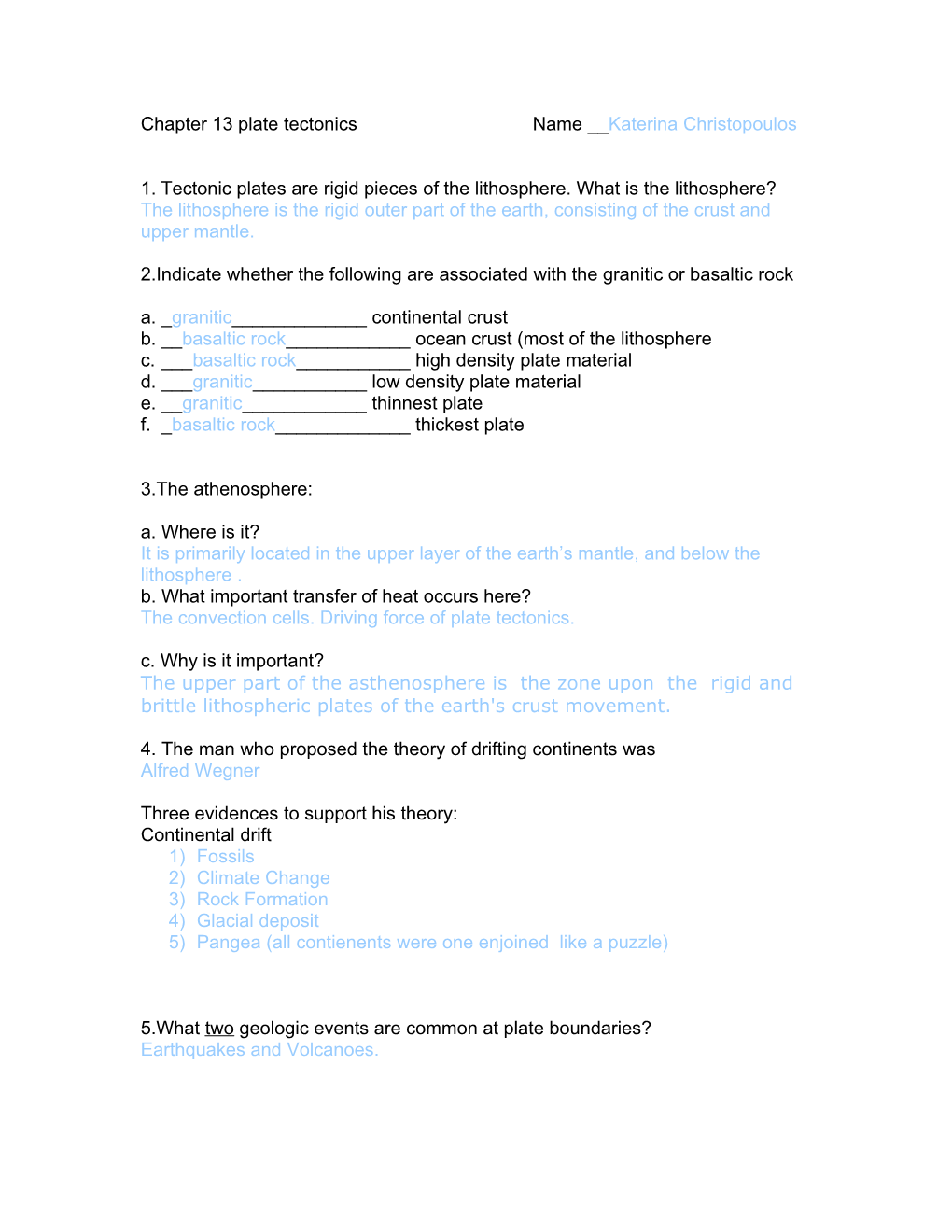 Chapter 13 Plate Tectonics