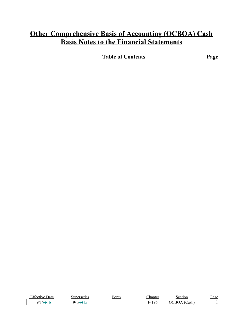 Cash-Basis OCBOA Financial Statement Notes Template