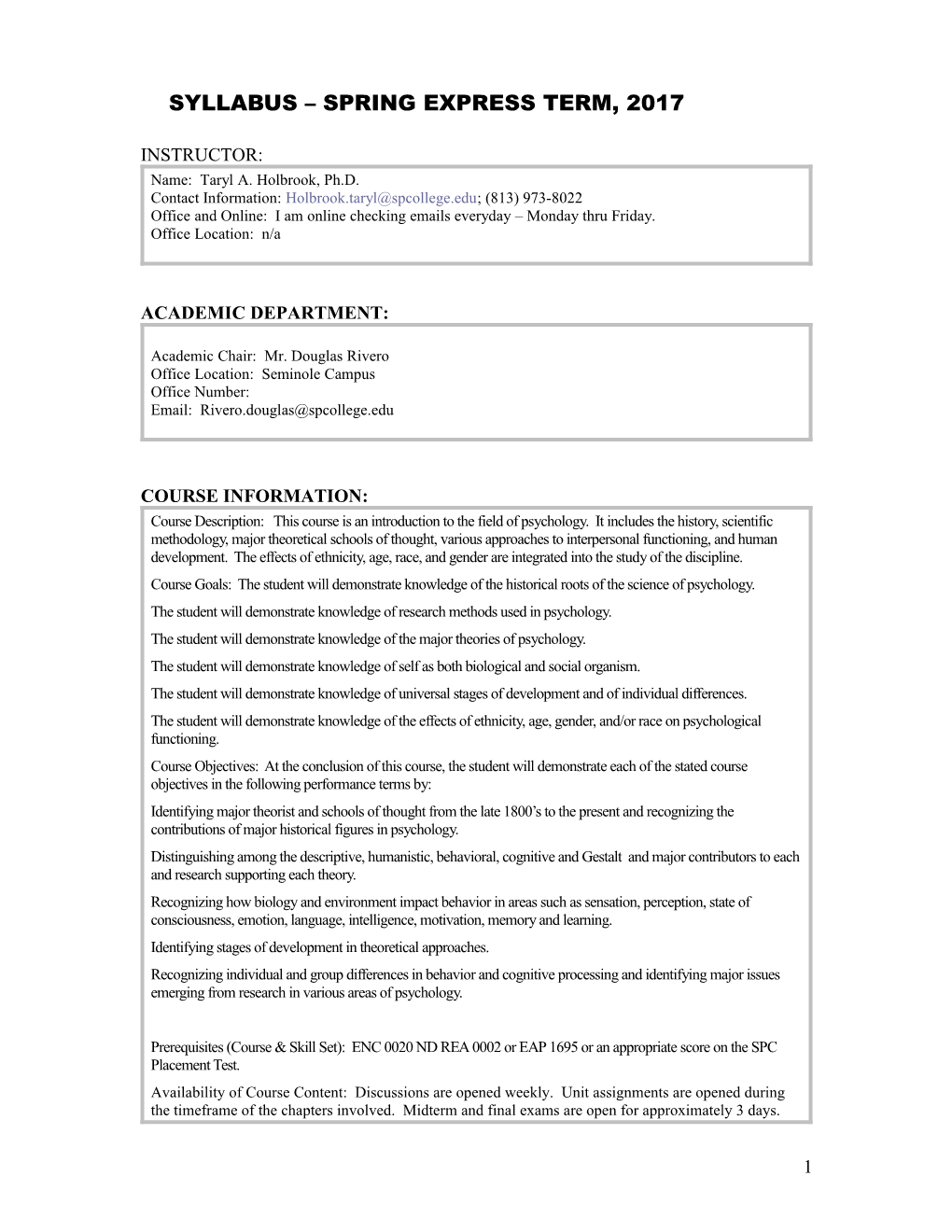 Syllabus Spring Express Term, 2017