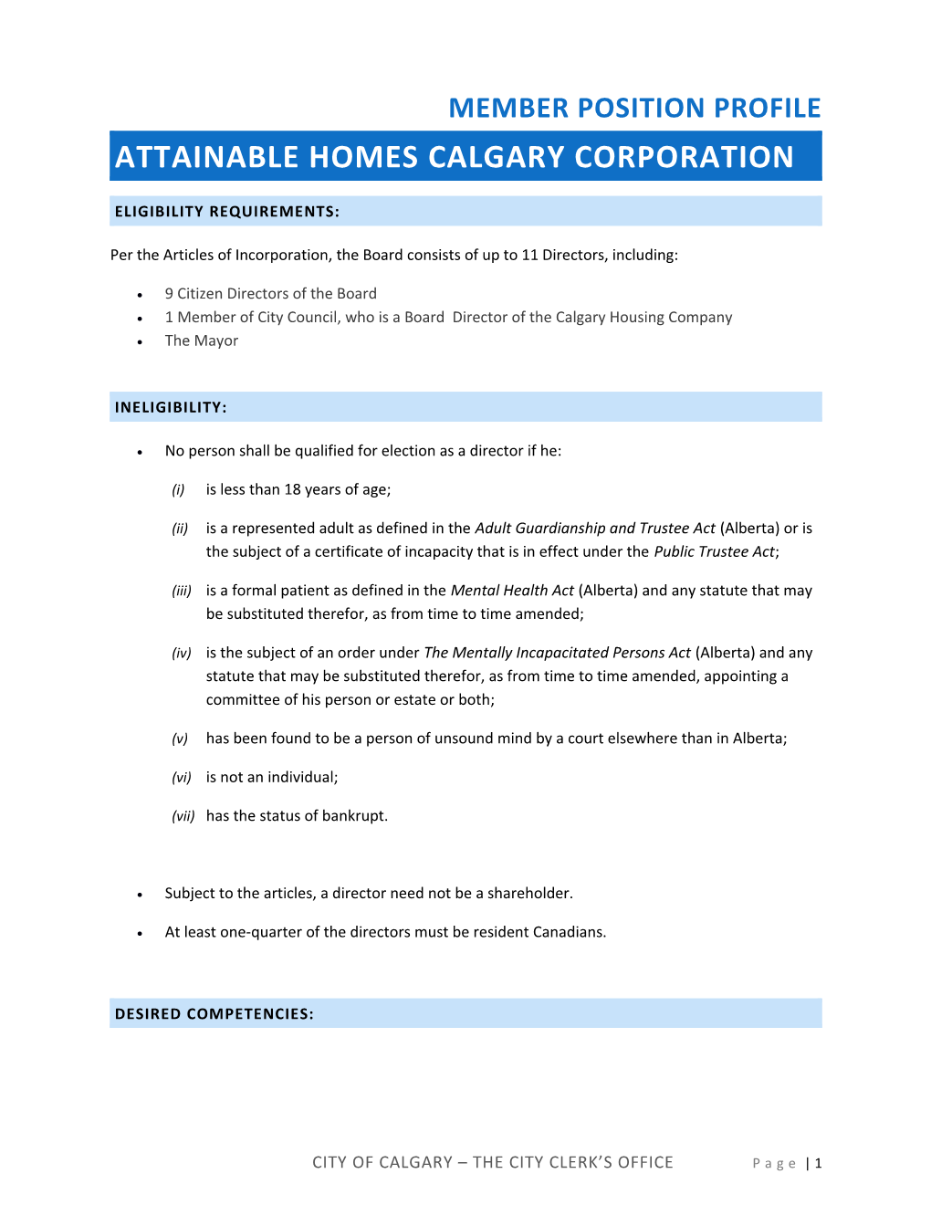 Attainable Homes Calgary Corporation