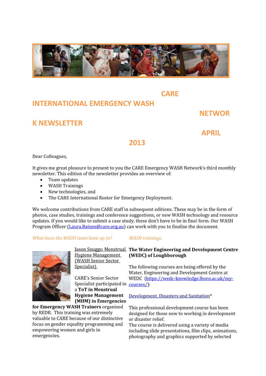 Care International Emergency Wash