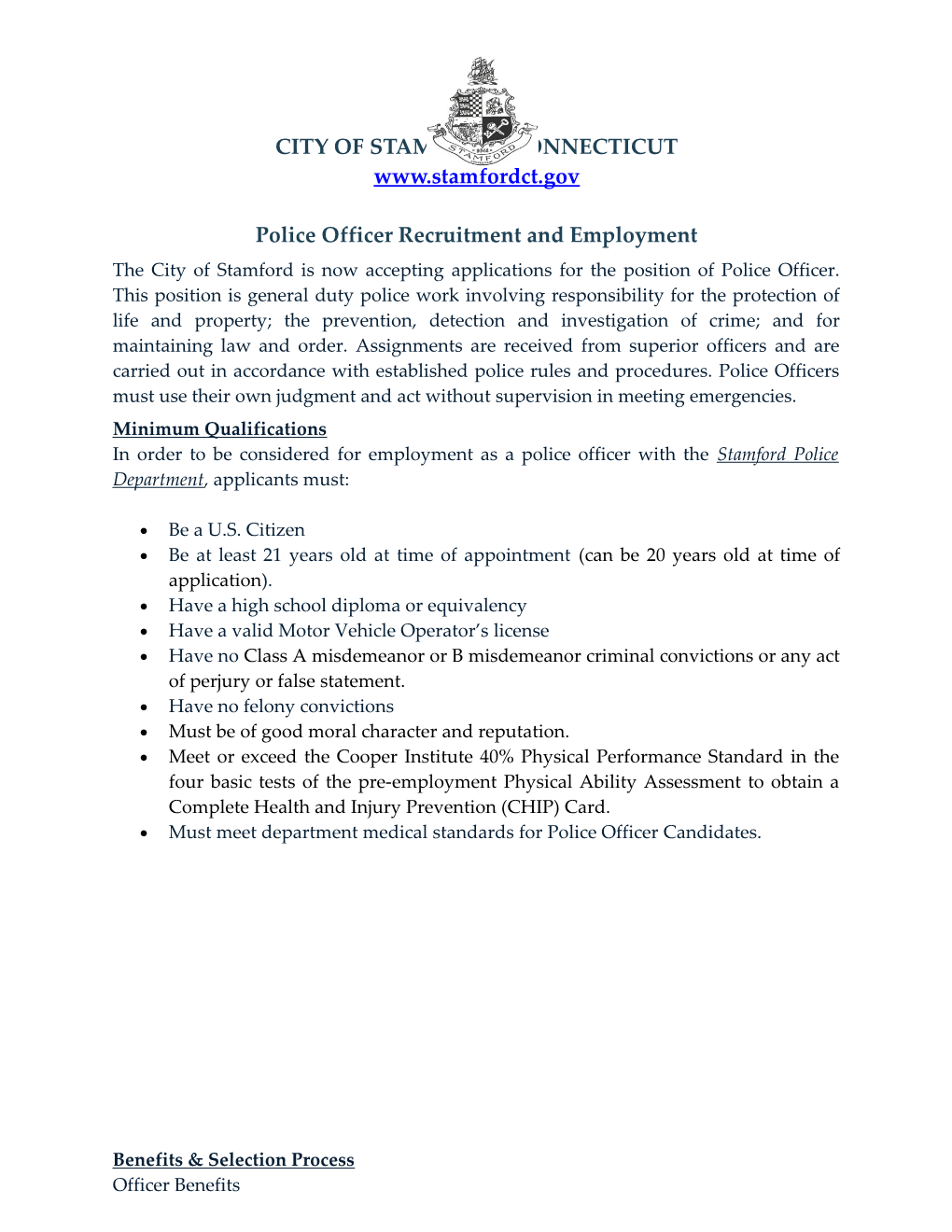 Police Officer Recruitment and Employment