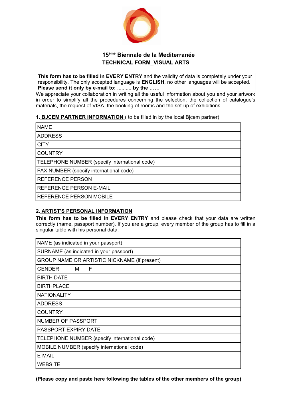 Technical Form Visual Arts