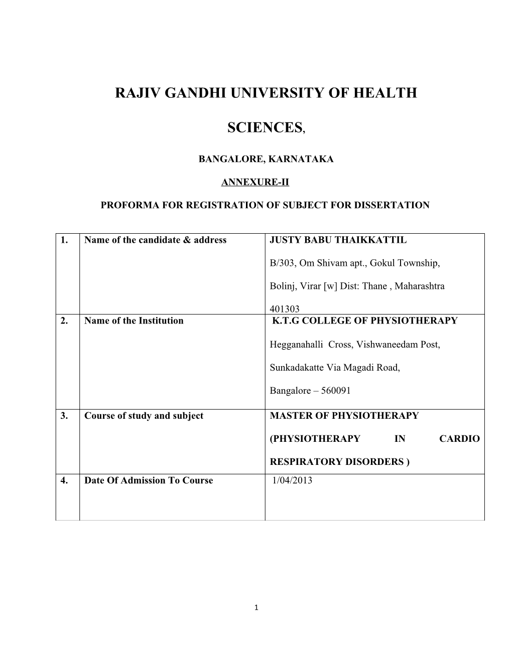 Rajiv Gandhi University of Health Sciences s123