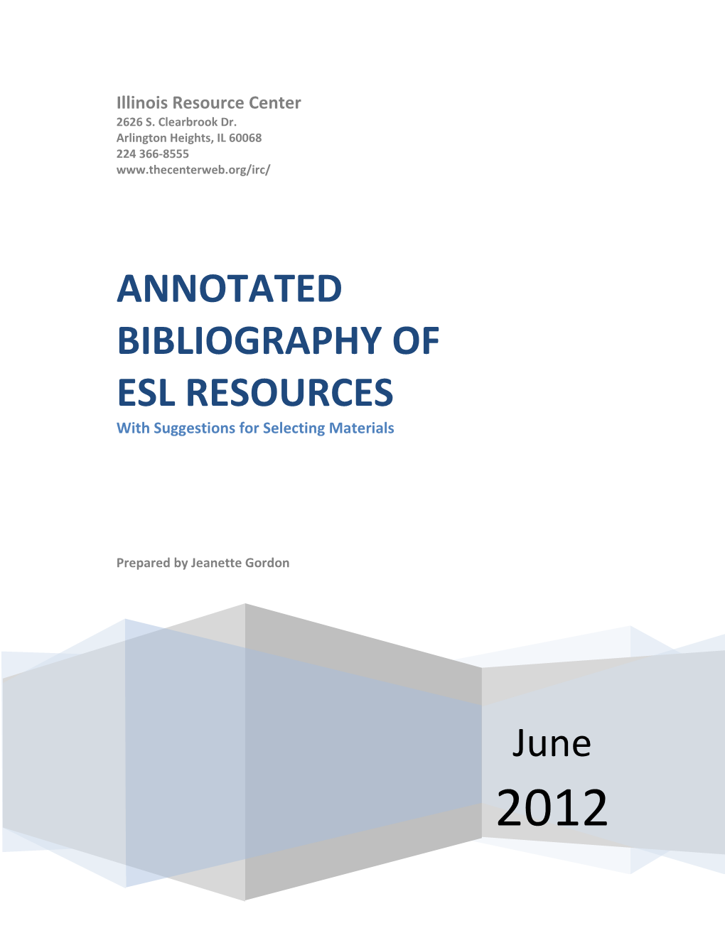 Annotated Bibliography Of Esl Resources