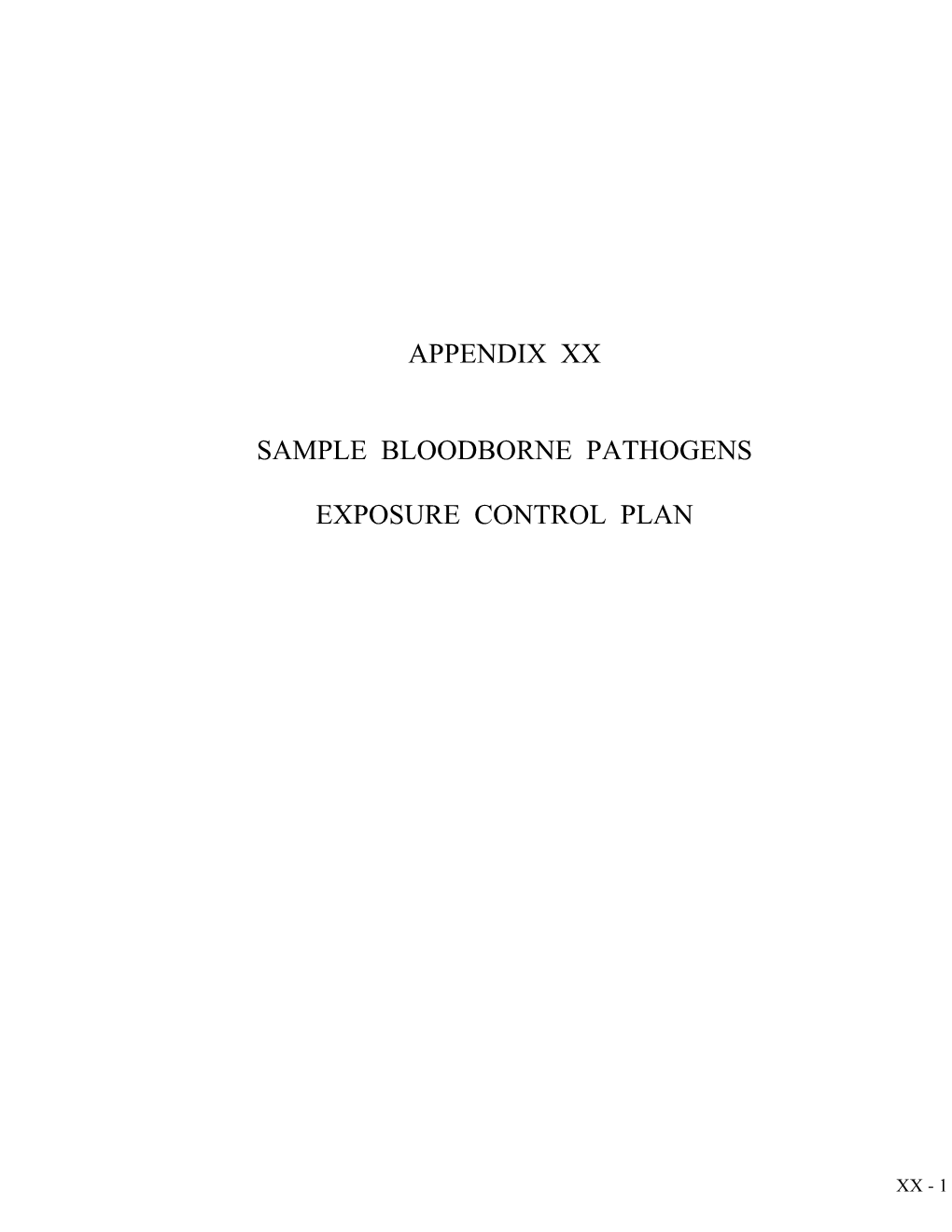 Sample Bloodborne Pathogens