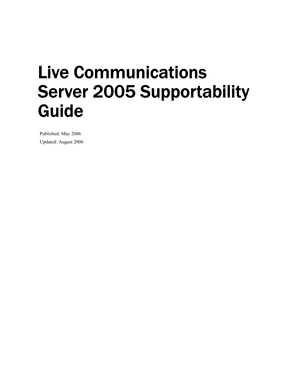 Live Communications Server 2005 Security Guide