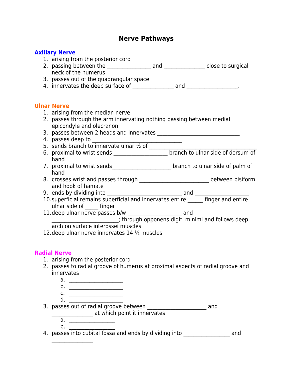 Nerve Pathways