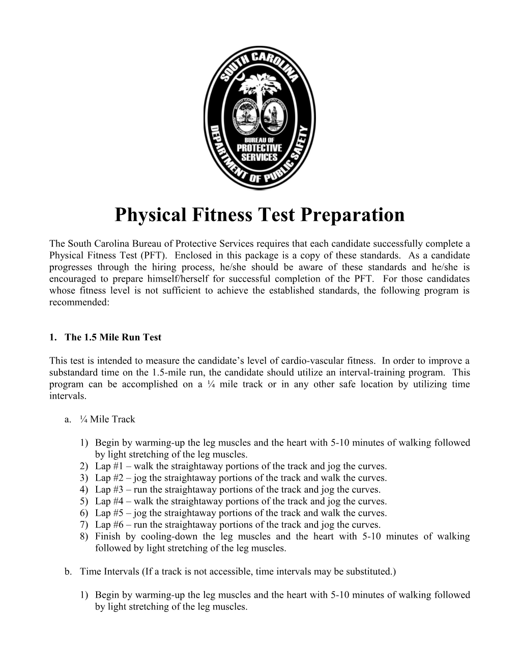 Physical Fitness Test Preparation