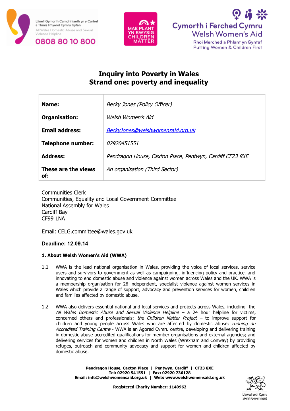 Inquiry Into Poverty in Wales