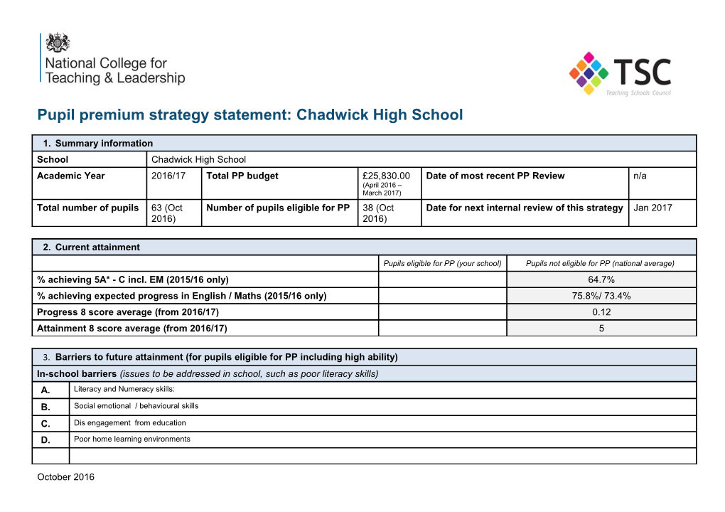 PP Strategy Statement Complete Example for Secondary Schools