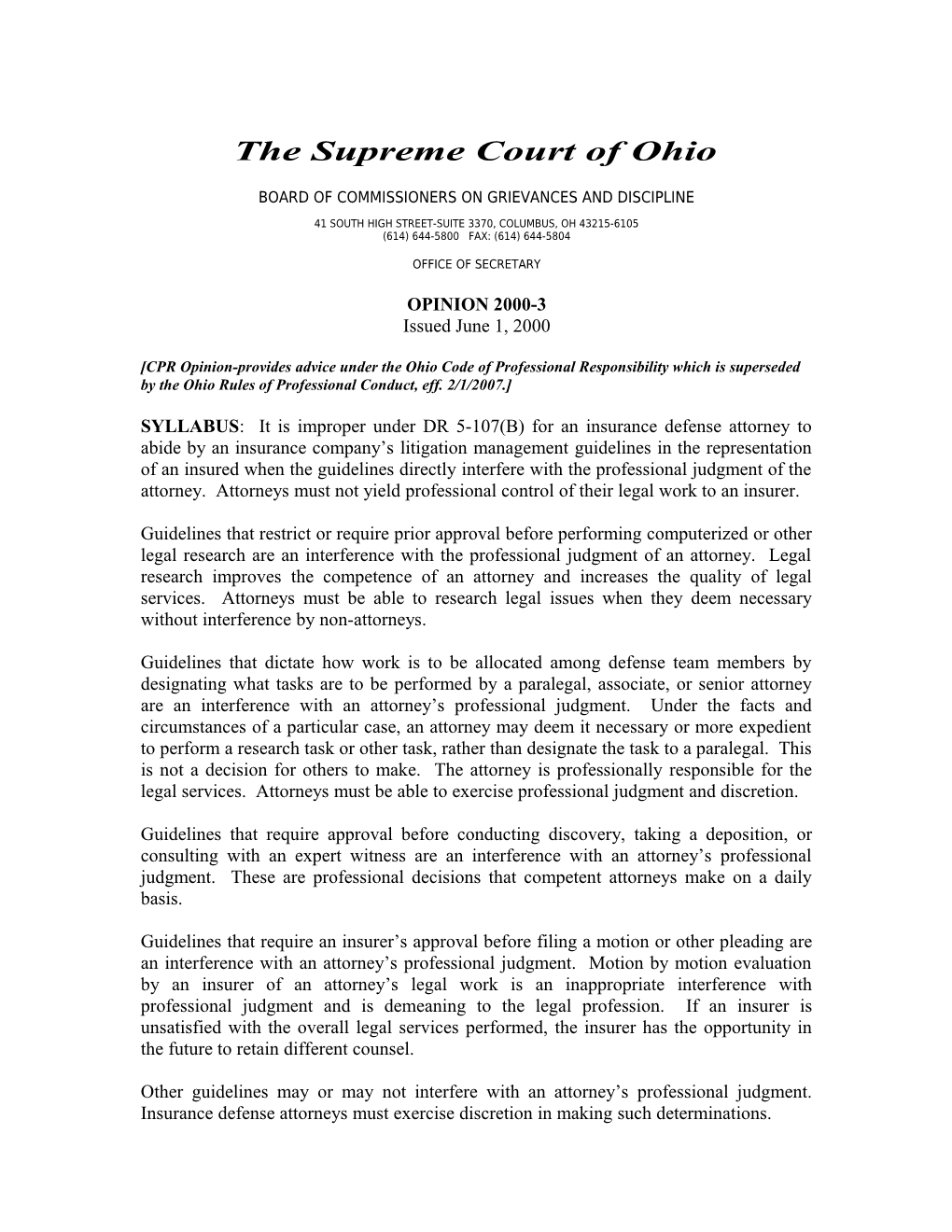 The Supreme Court of Ohio s17
