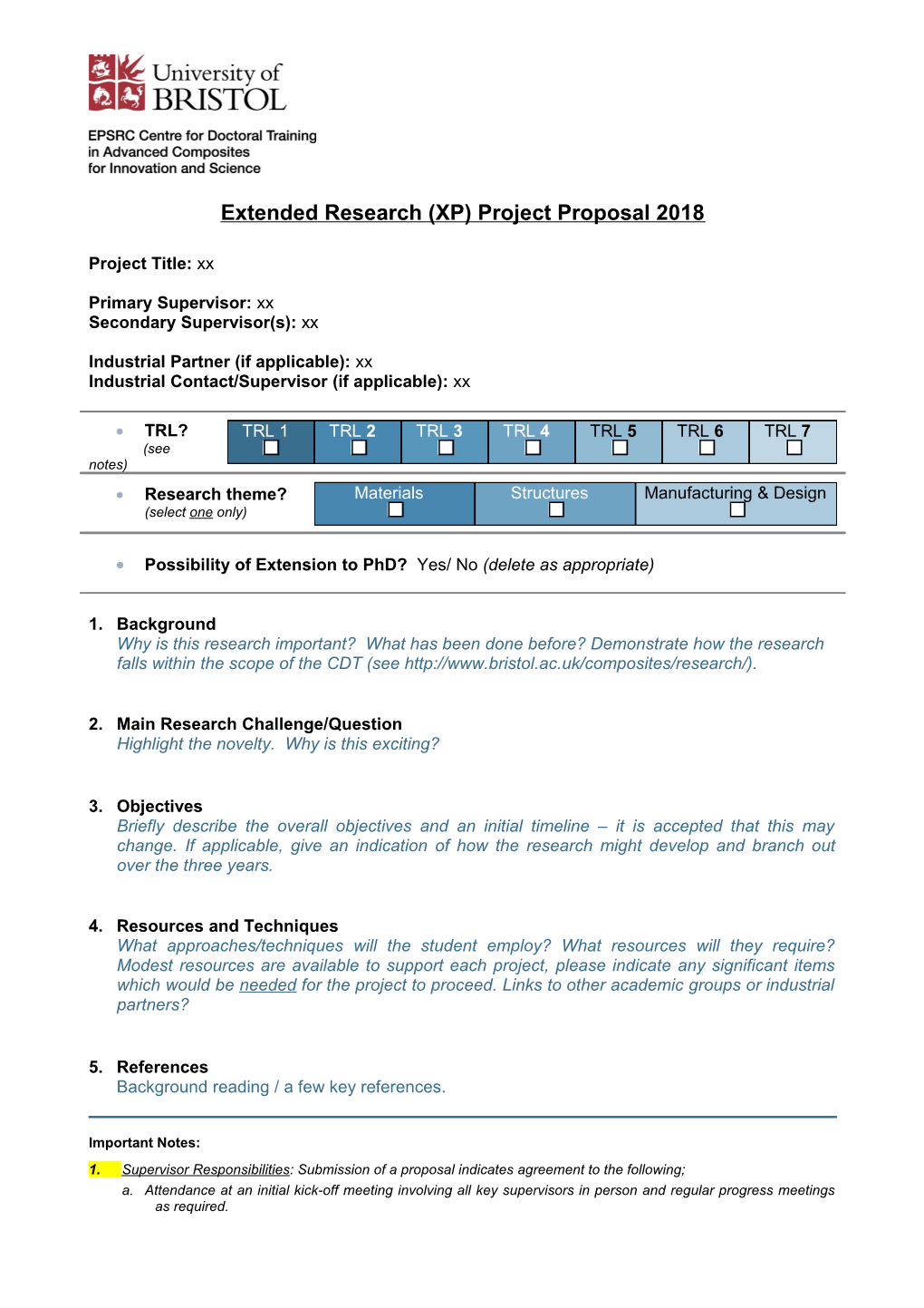 Protocols for Research Projects Within