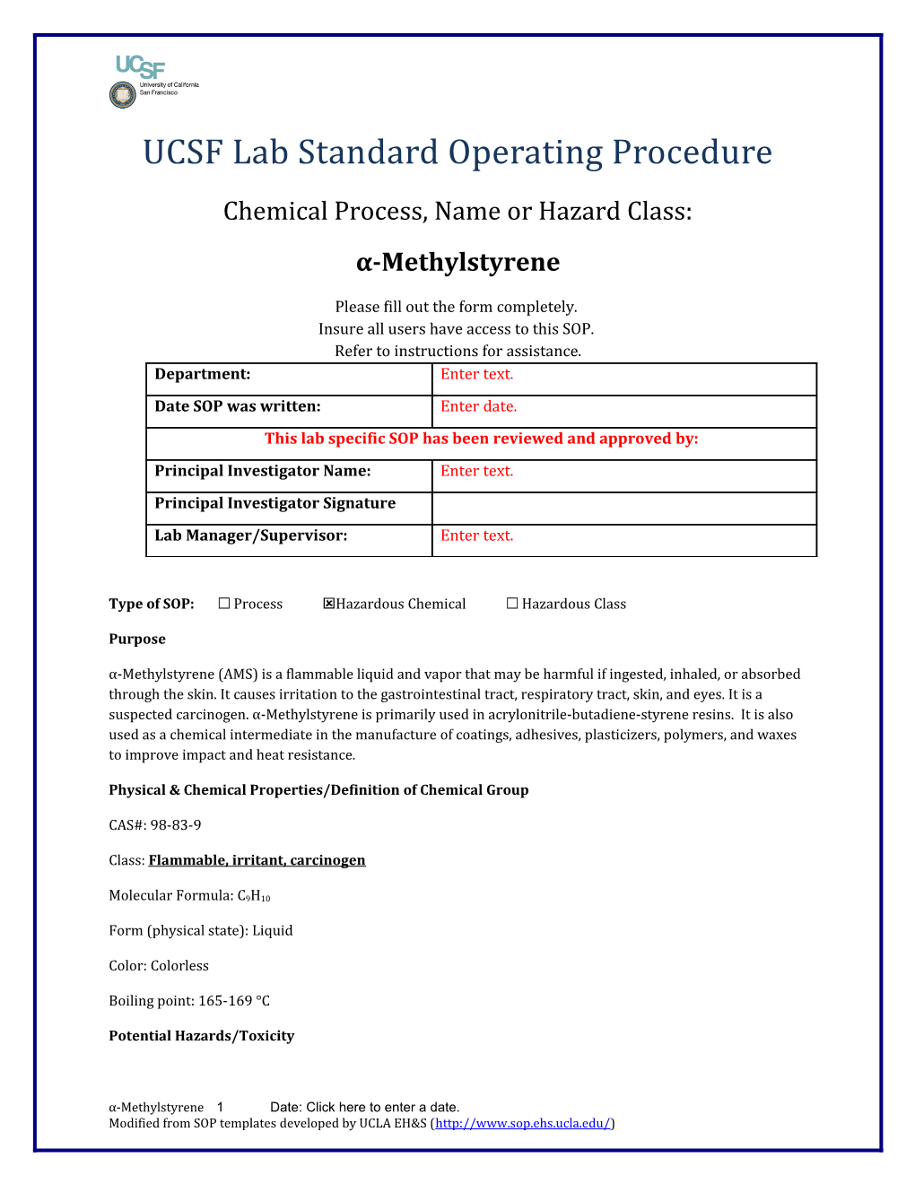 UCSF Lab Standard Operating Procedure s27