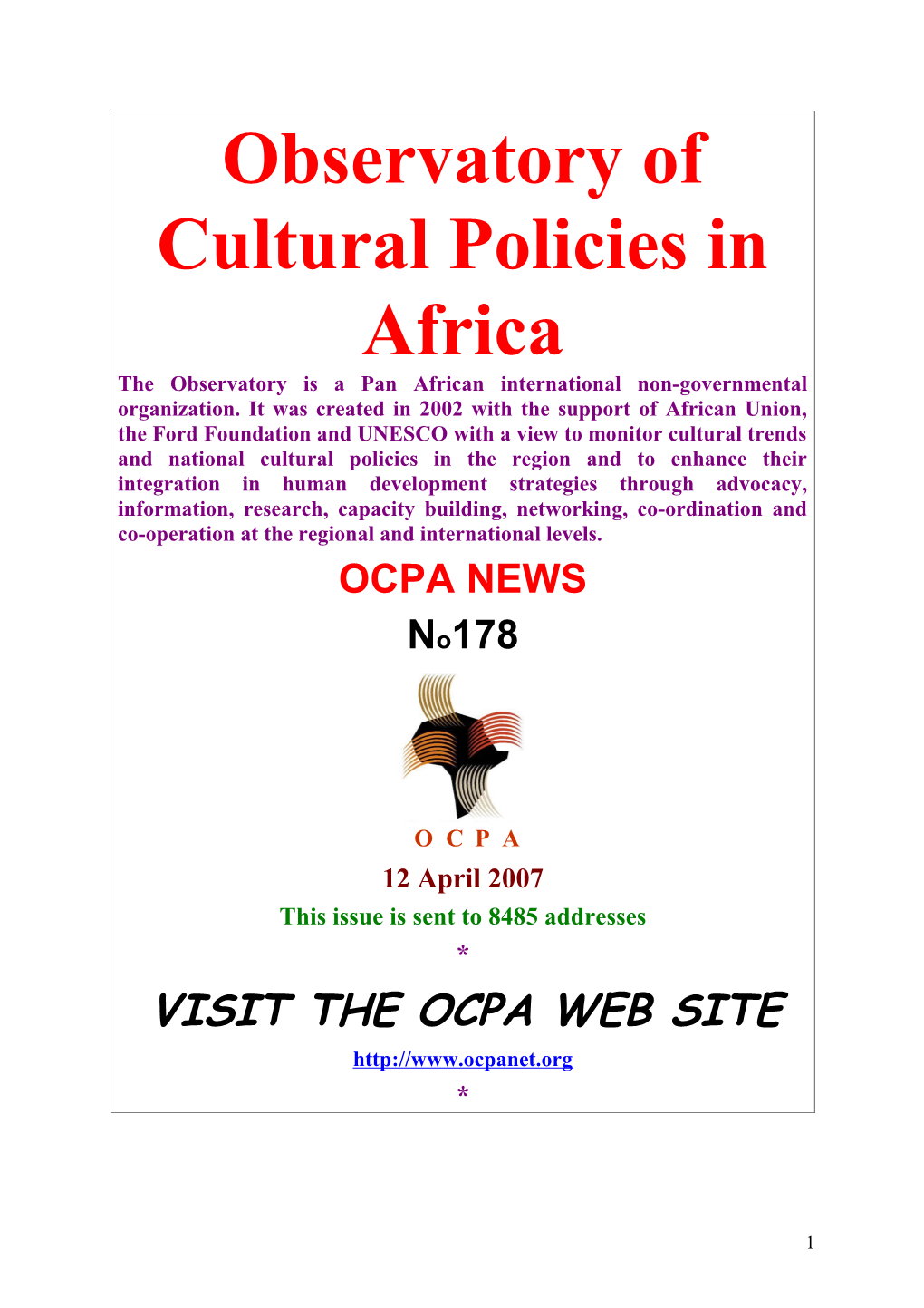 Observatory of Cultural Policies in Africa s6