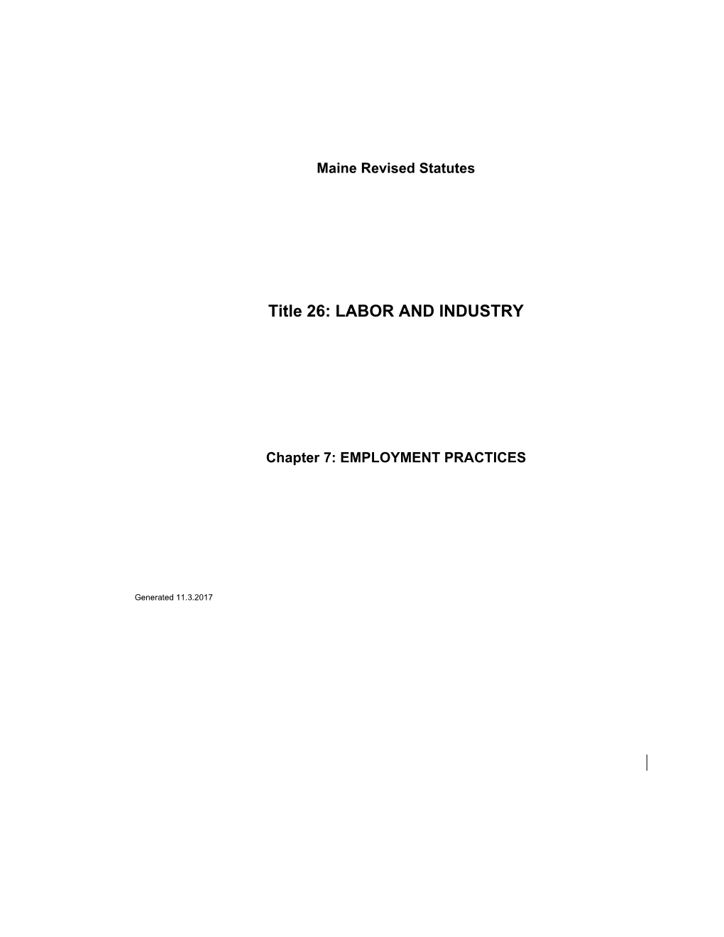 Title 26: LABOR and INDUSTRY