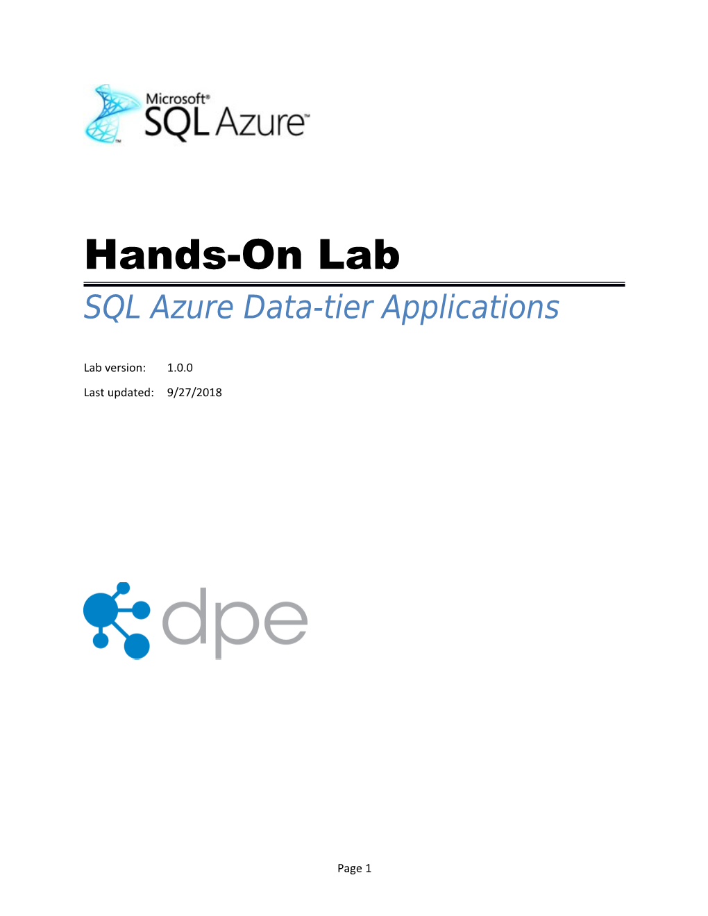 SQL Azure Data-Tier Applications