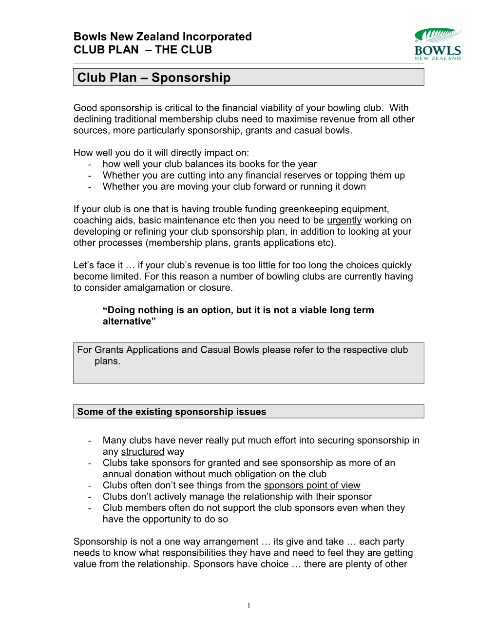 Club Plan Template Strategic Planning