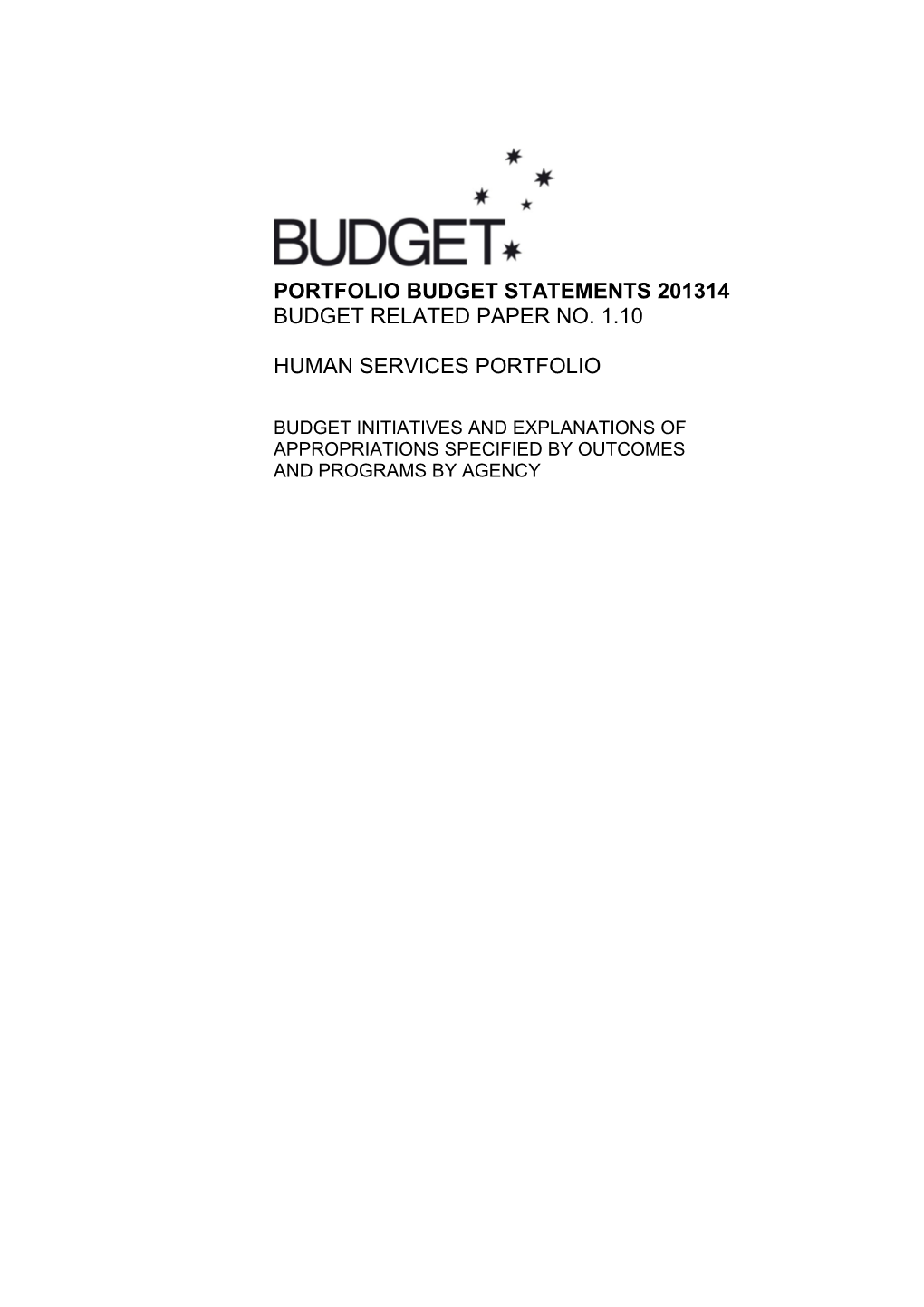 Portfolio Budget Statements 2013-14