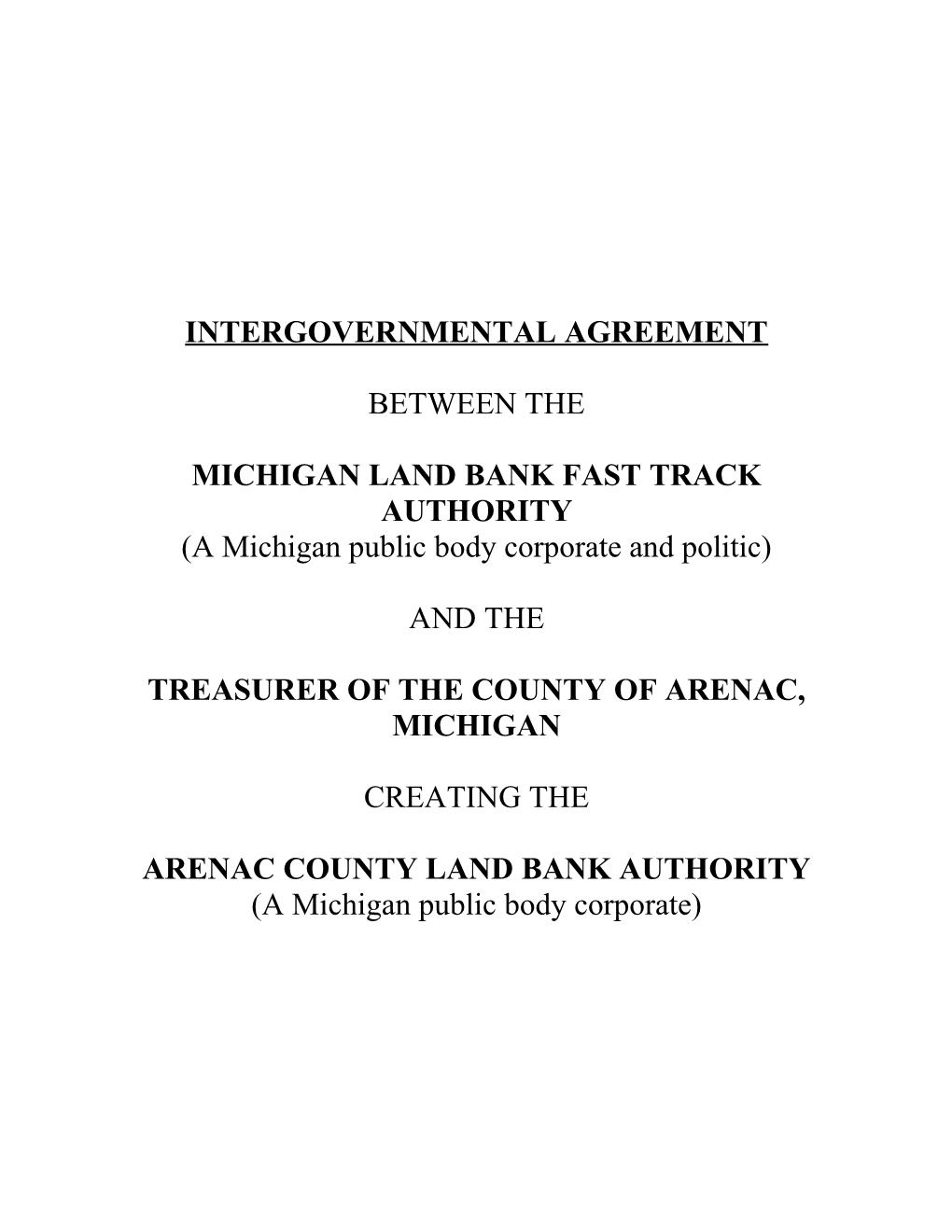 Michigan Land Bank Fast Track Authority
