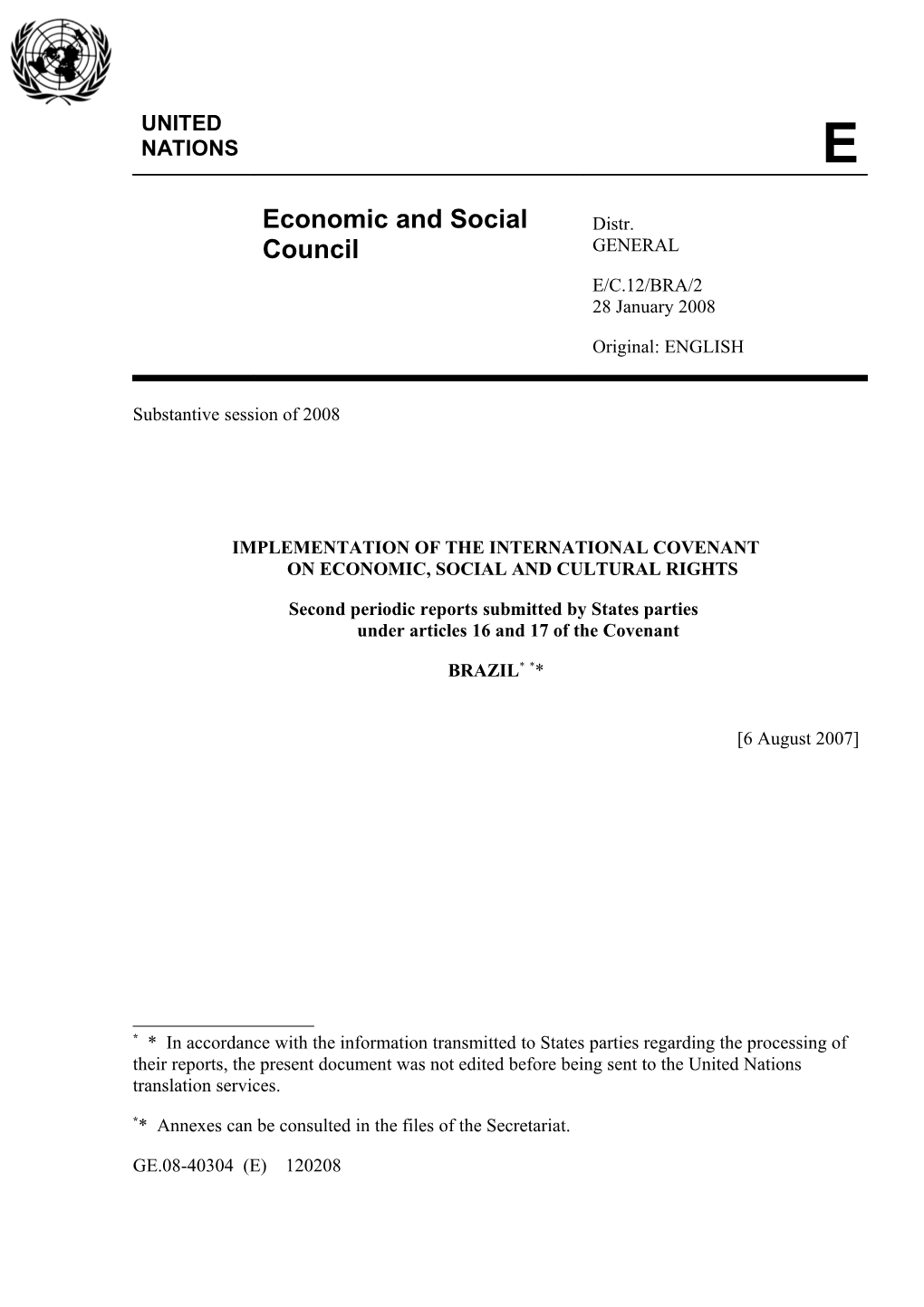 Implementation of the International Covenanton Economic, Social and Cultural Rights s1