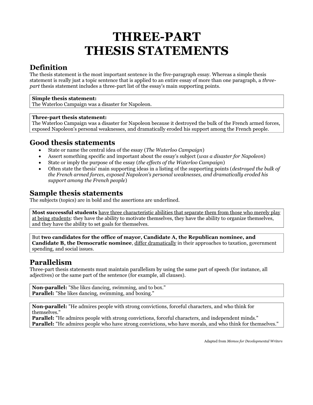 Thesis Statements s1