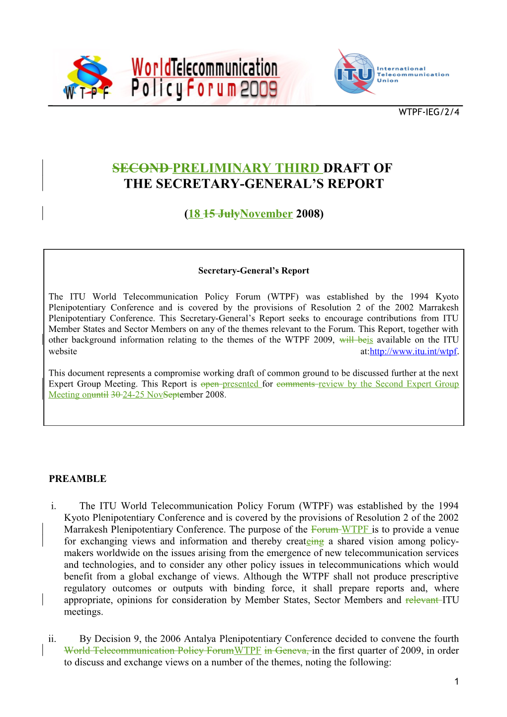 WTPF 2009 Secretary General's Report s1