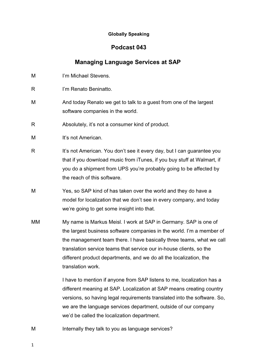 Managing Language Services at SAP