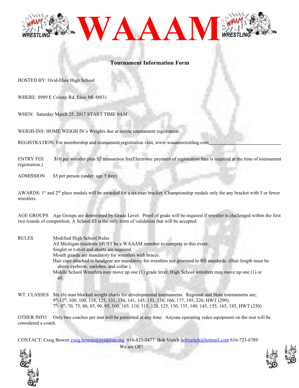 Tournament Information Form s1